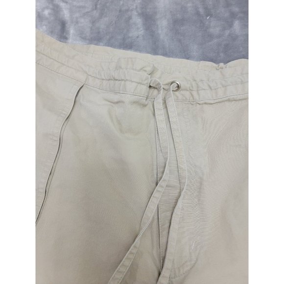 Lands'‎ End Men's Drawstring Waist Khaki Cotton shorts 42 waist embroidered - Picture 3 of 9